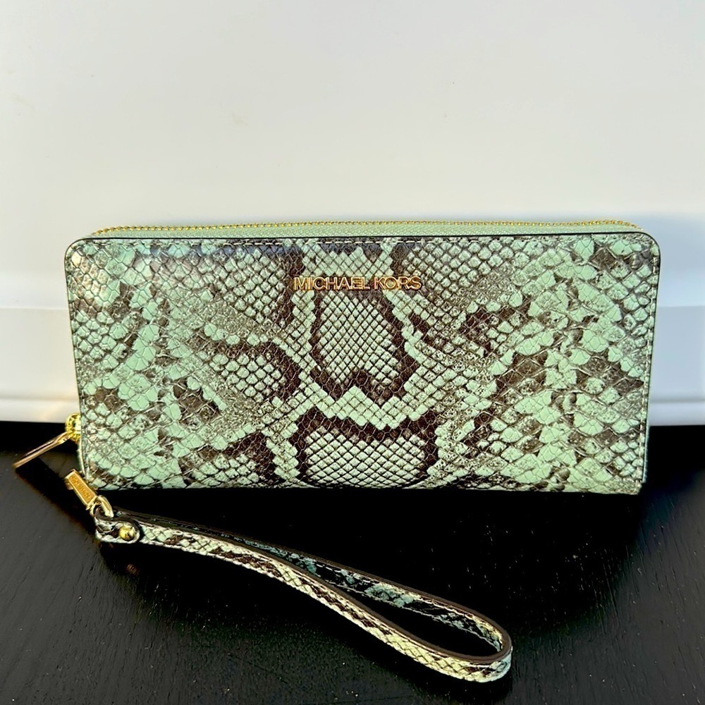 Michael Kors Snake Python Snake Embossed Leather … - image 1
